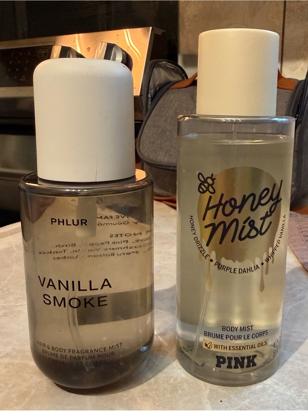 Phlur Vanilla Smoke Hair & Body Mist & VS Honey Mist bundle.